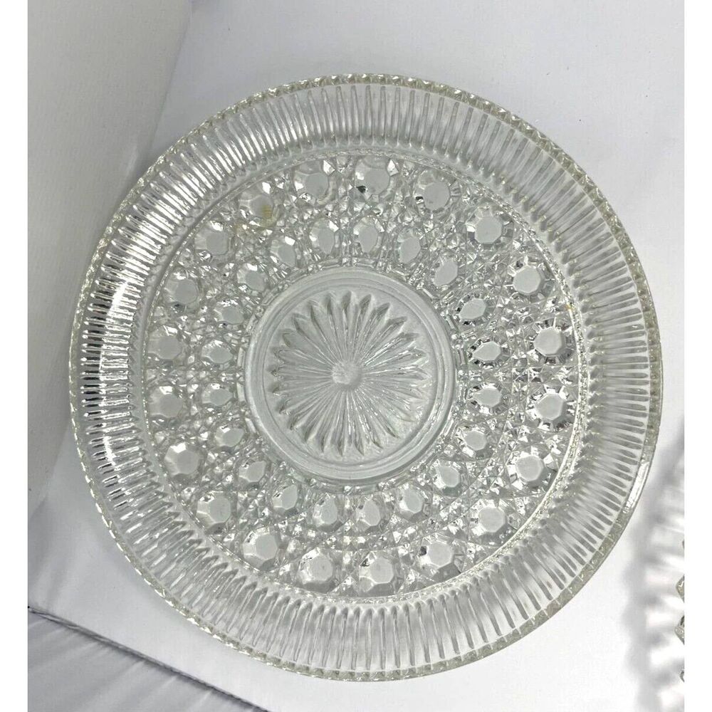 Indiana Glass Royal Brighton Clear 11" Ribbed Edge Glass Serving Dish Platter
